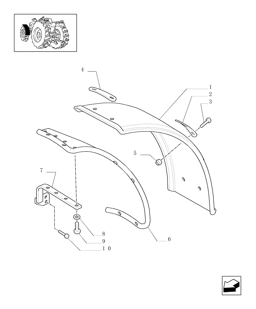 Схема запчастей Case IH JX1075N - (1.43.0[01]) - (VAR.860) FRONT MUDGUARDS (04) - FRONT AXLE & STEERING