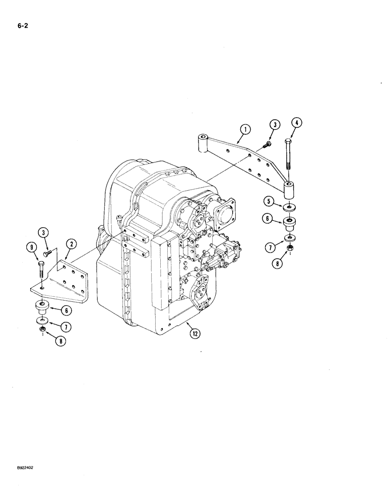 Схема запчастей Case IH 9210 - (6-002) - TRANSMISSION MOUNTING (06) - POWER TRAIN