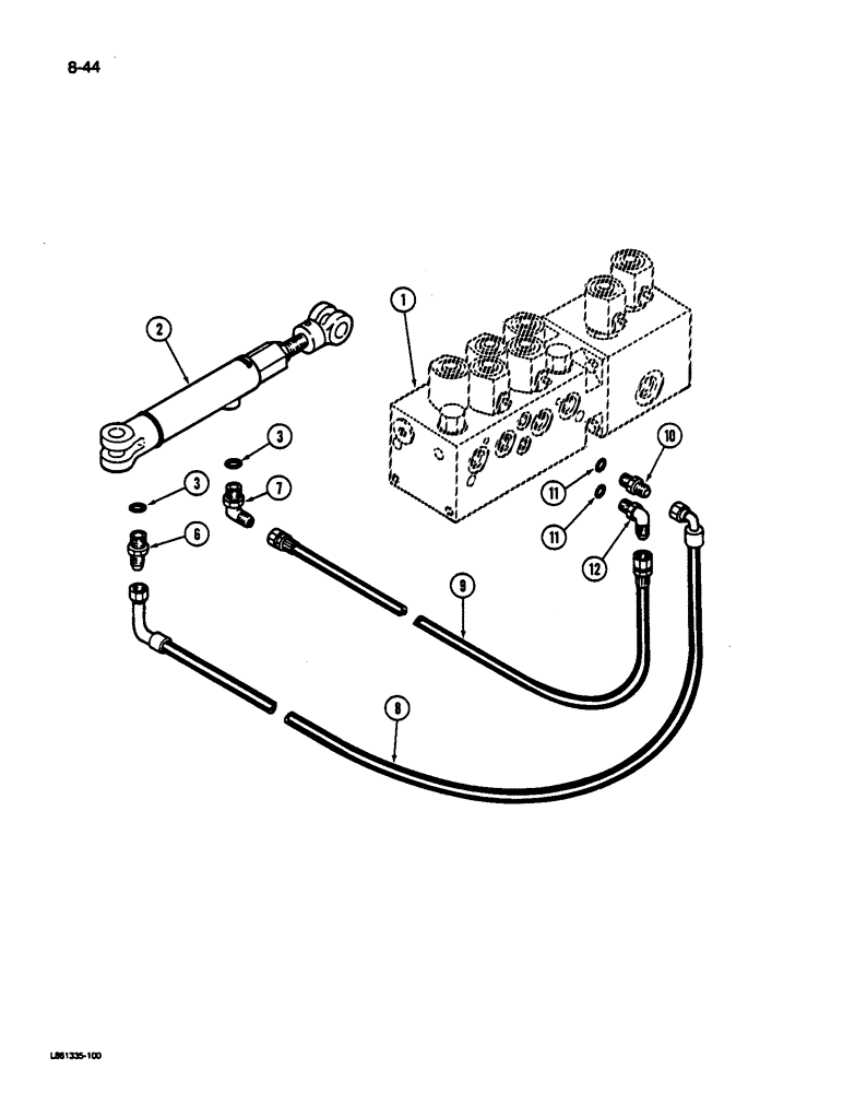 Схема запчастей Case IH 1844 - (8-44) - FAN CLUTCH CYLINDER SYSTEM (07) - HYDRAULICS