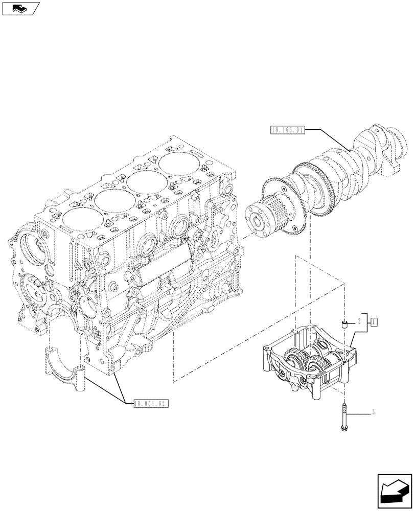 Схема запчастей Case IH F5AE5484A A002 - (10.110.02) - DYNAMIC BALANCER, GEARS & SHAFTS (504154677) (10) - ENGINE