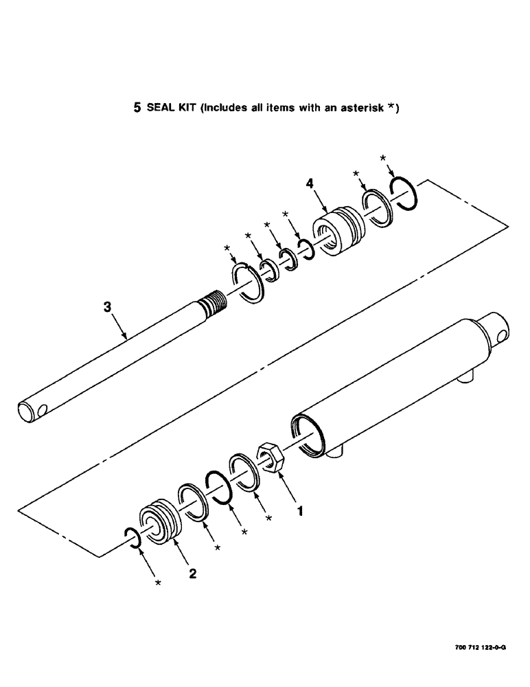 Схема запчастей Case IH 8465 - (8-08) - HYDRAULIC CYLINDER ASSEMBLY, PICKUP AND THREADER, 700712122 HYD. CYL. COMPLETE, 2" BORE X 8" STROKE (07) - HYDRAULICS