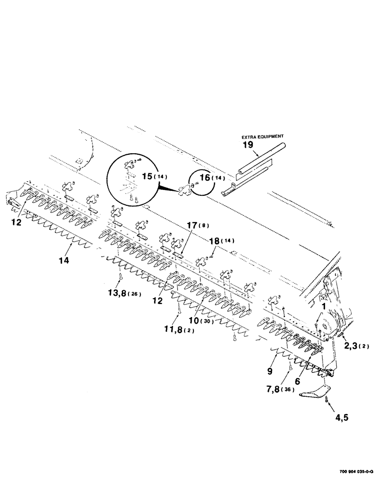 Схема запчастей Case IH 8380 - (3-02) - SICKLE AND GUARD ASSEMBLIES (09) - CHASSIS