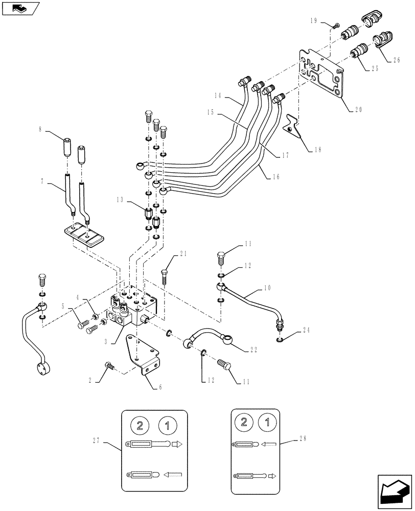 Схема запчастей Case IH FARMALL 35B - (88.100.02) - DIA KIT, REAR REMOTE CONTROL VALVE #2 - 12X12 & HST - MT20124614 (88) - ACCESSORIES