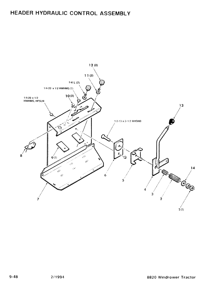 Схема запчастей Case IH 8820 - (9-48) - HEATER HYDRAULIC CONTROL ASSEMBLY (09) - CHASSIS/ATTACHMENTS