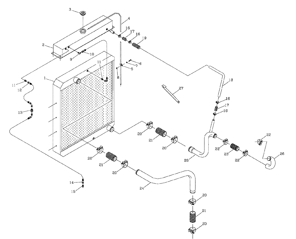 Схема запчастей Case IH 7700 - (C02[05]) - WATER RADIATOR, 6CT Engine & Engine Attachments