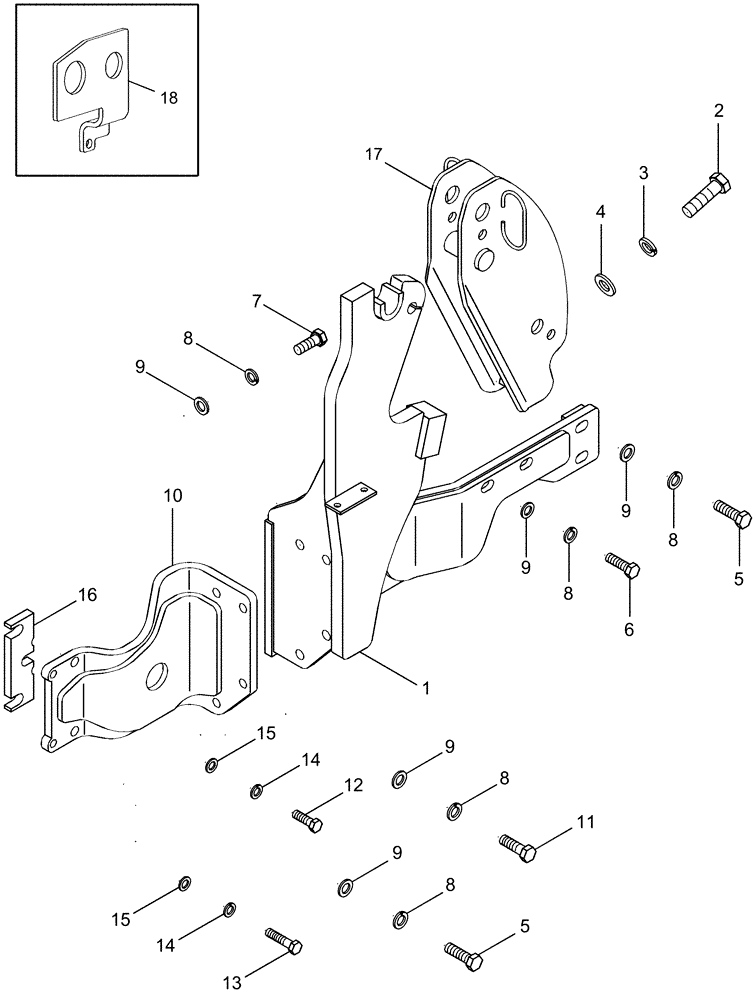 Схема запчастей Case IH LX232 - (09-08) - MOUNTING BRACKETS - JX1U TRACTOR (09) - CHASSIS/ATTACHMENTS