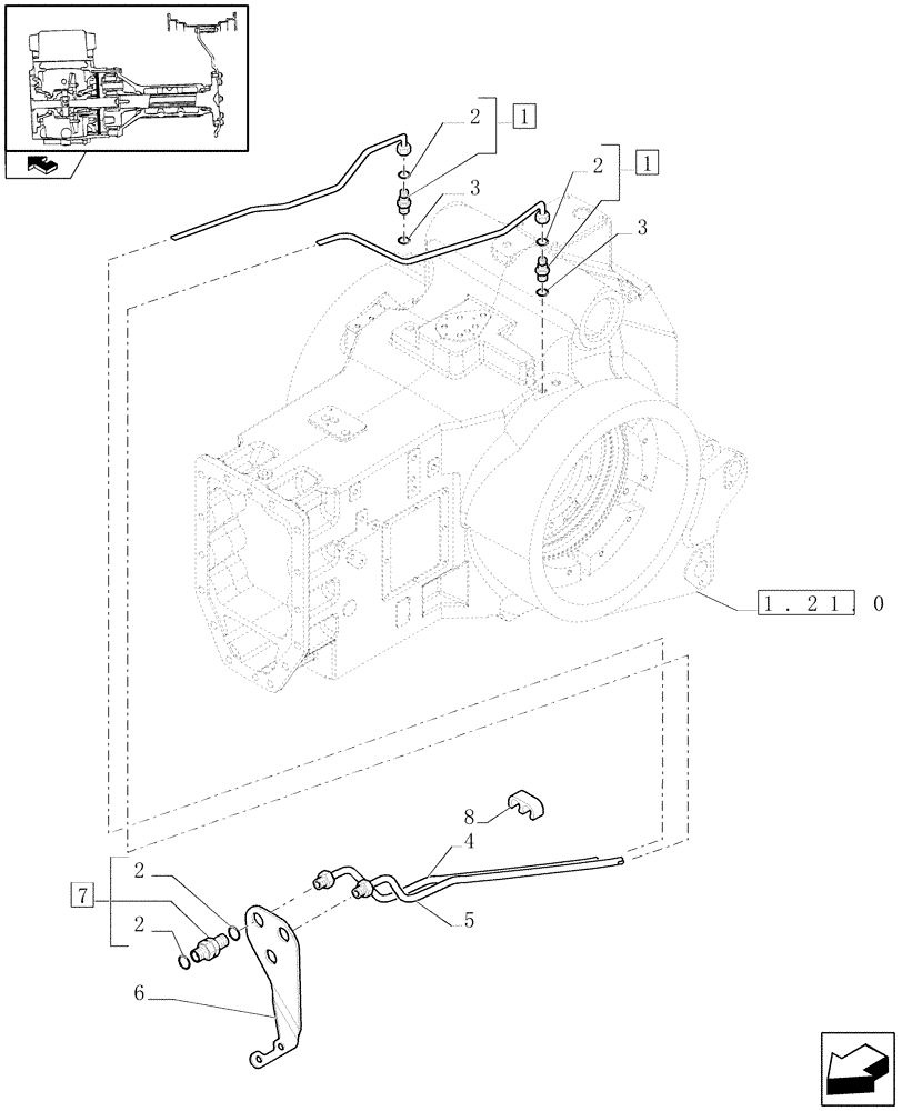 Схема запчастей Case IH PUMA 180 - (1.68.5[03]) - BRAKE PIPING (05) - REAR AXLE