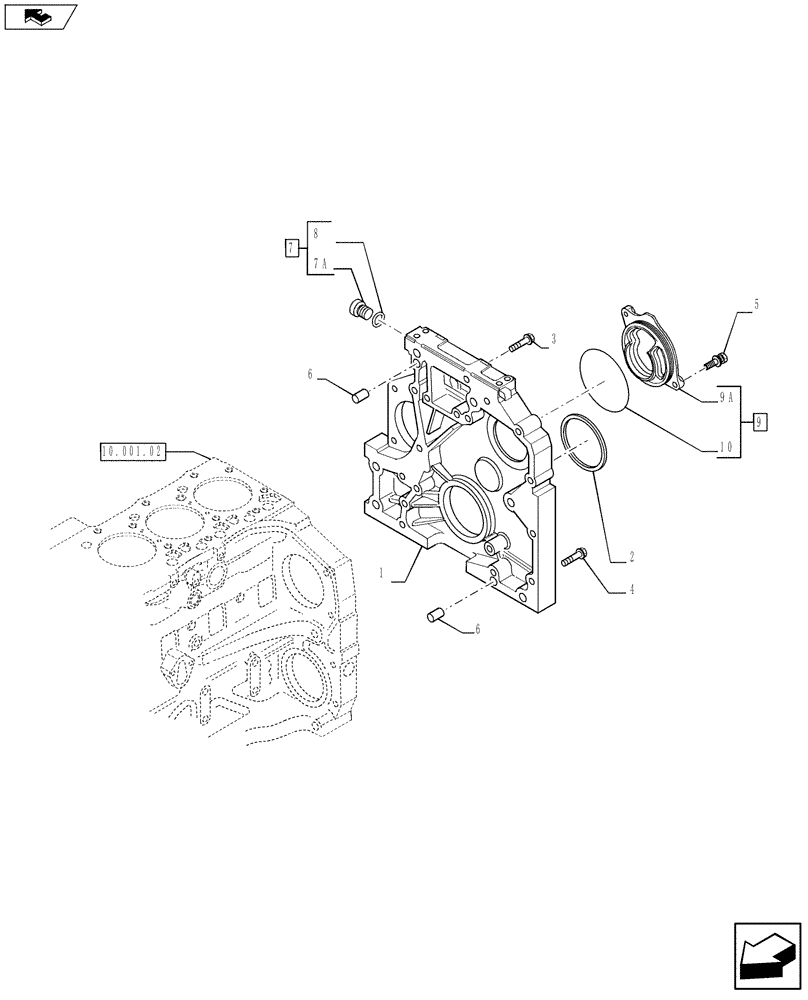 Схема запчастей Case IH F4DFE413B A002 - (10.106.0301) - CRANKCASE COVERS (2853713) (10) - ENGINE