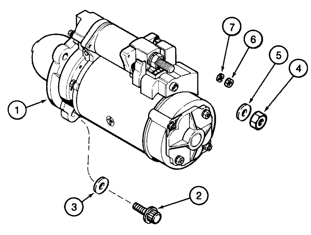 Схема запчастей Case IH 2555 - (04-23) - MOUNTING, STARTER (06) - ELECTRICAL SYSTEMS