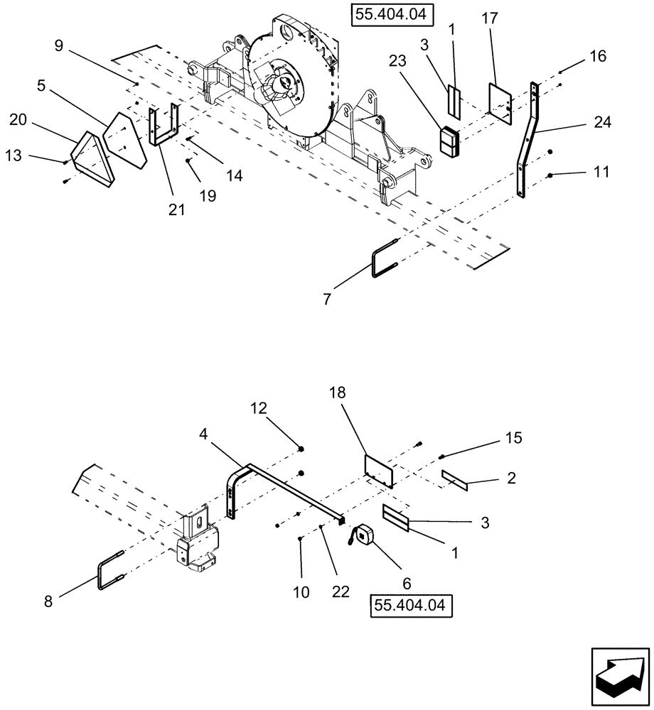 Схема запчастей Case IH 1230 - (55.404.01) - ELECTRICAL - SAFETY LIGHTING SYSTEM, ALL RIGID MOUNTED FRAMES (55) - ELECTRICAL SYSTEMS