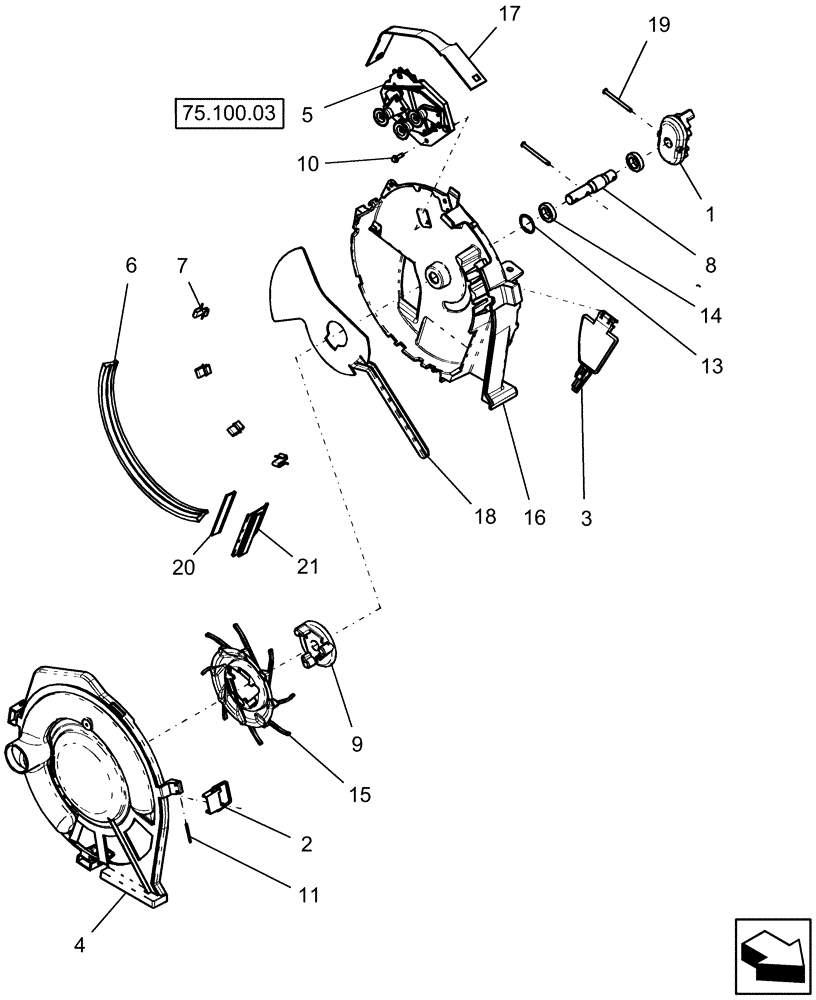 Схема запчастей Case IH 1210 - (75.100.02) - SEED METER ASSEMBLY (75) - SOIL PREPARATION