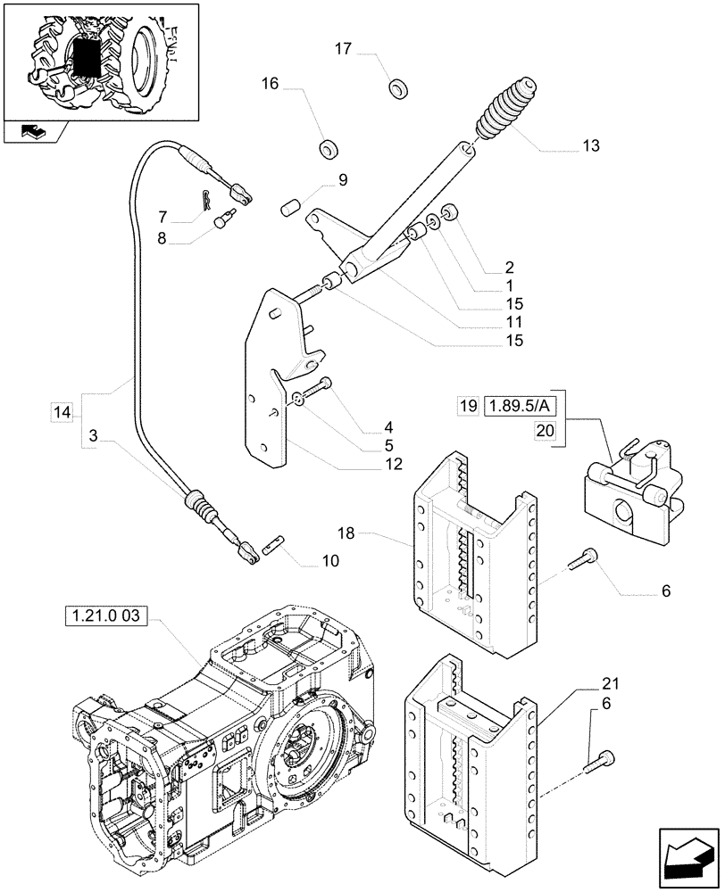 Схема запчастей Case IH MAXXUM 140 - (1.89.5) - SLIDER TOW HOOK WITH AUTO SWIVEL COUPLING LESS SWINGING DRAWBAR (GERMANY) (VAR.330938-330939) (09) - IMPLEMENT LIFT