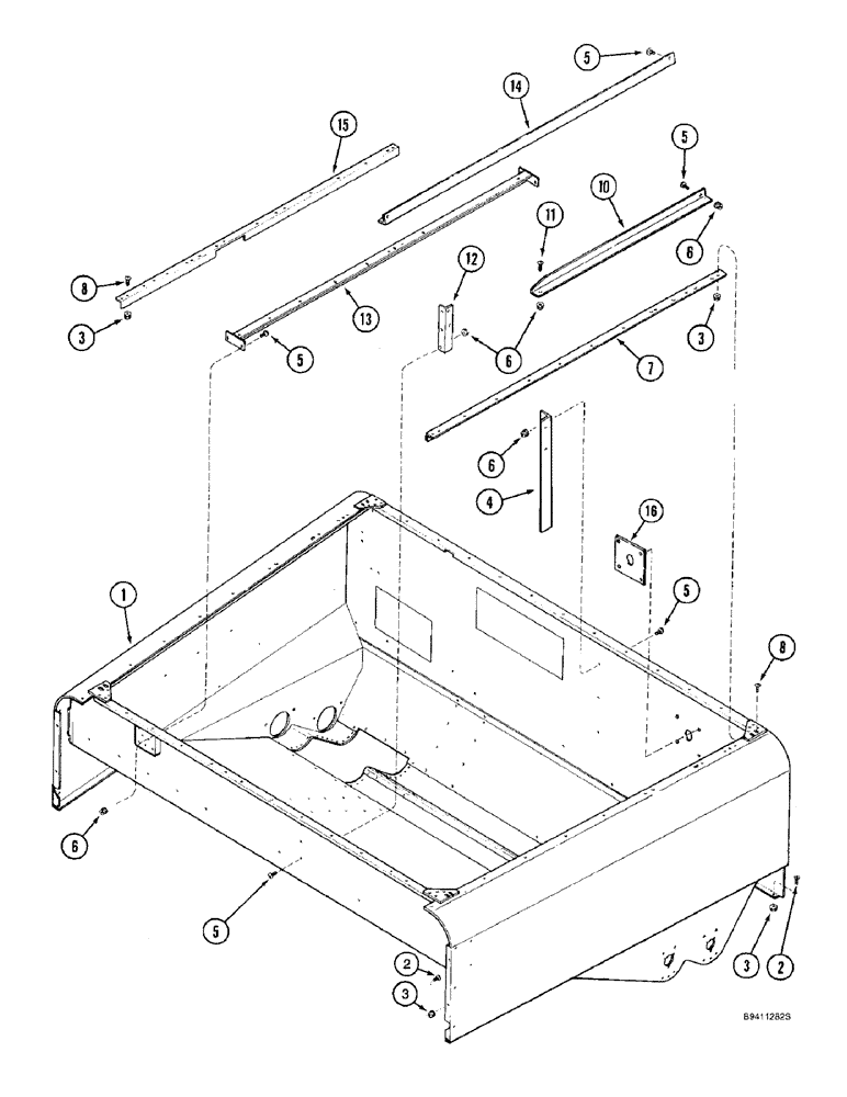 Схема запчастей Case IH 2188 - (9E-02) - GRAIN TANK AND UPPER SUPPORTS (17) - GRAIN TANK & UNLOADER