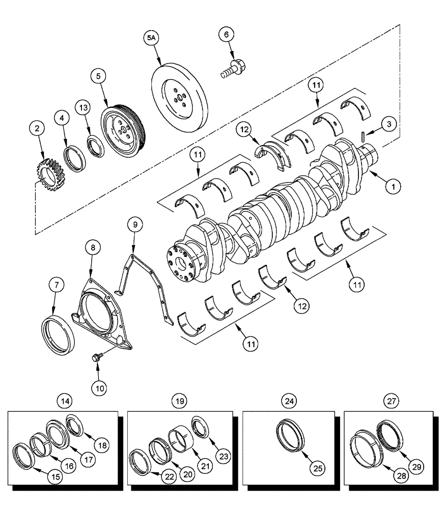 Схема запчастей Case IH FLX3300B - (02-040) - CRANKSHAFT (01) - ENGINE