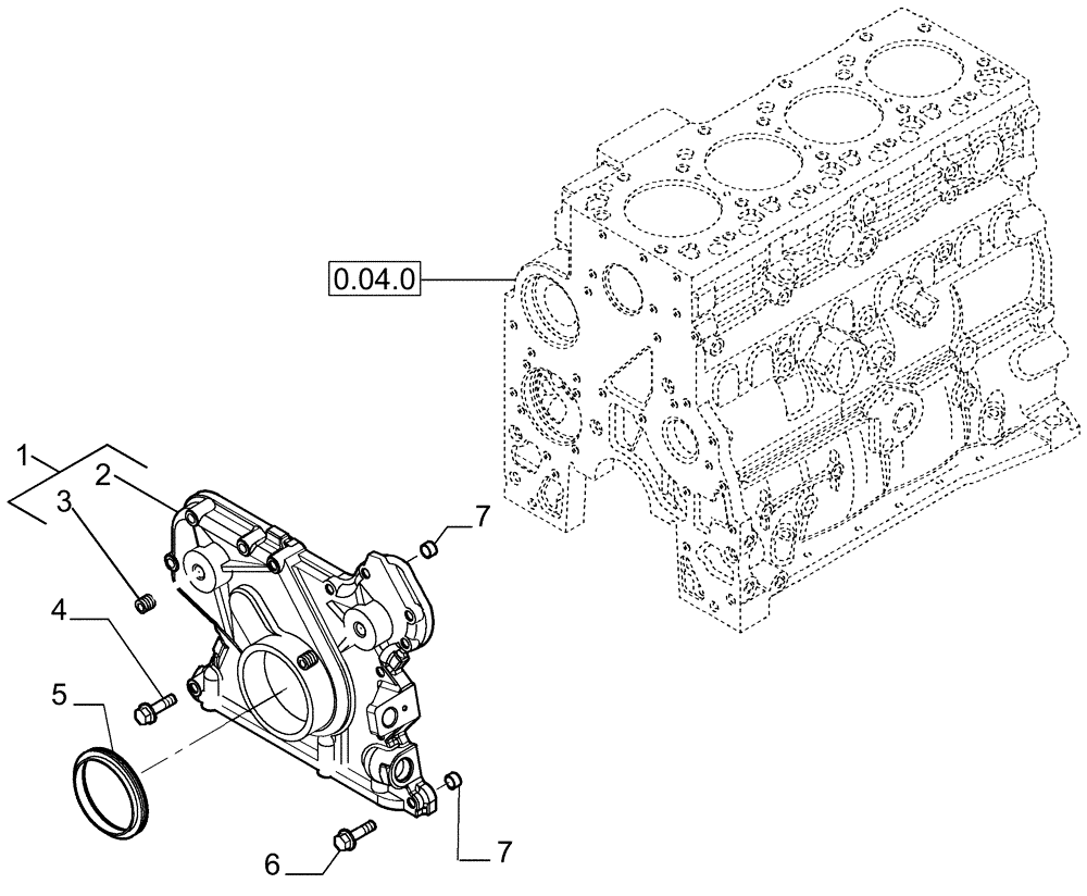 Схема запчастей Case IH P70 - (0.04.3[02]) - CRANKCASE COVERS (02) - ENGINE