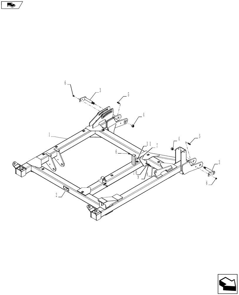 Схема запчастей Case IH 940 - (39.100.02) - INNER WING (39) - FRAMES AND BALLASTING