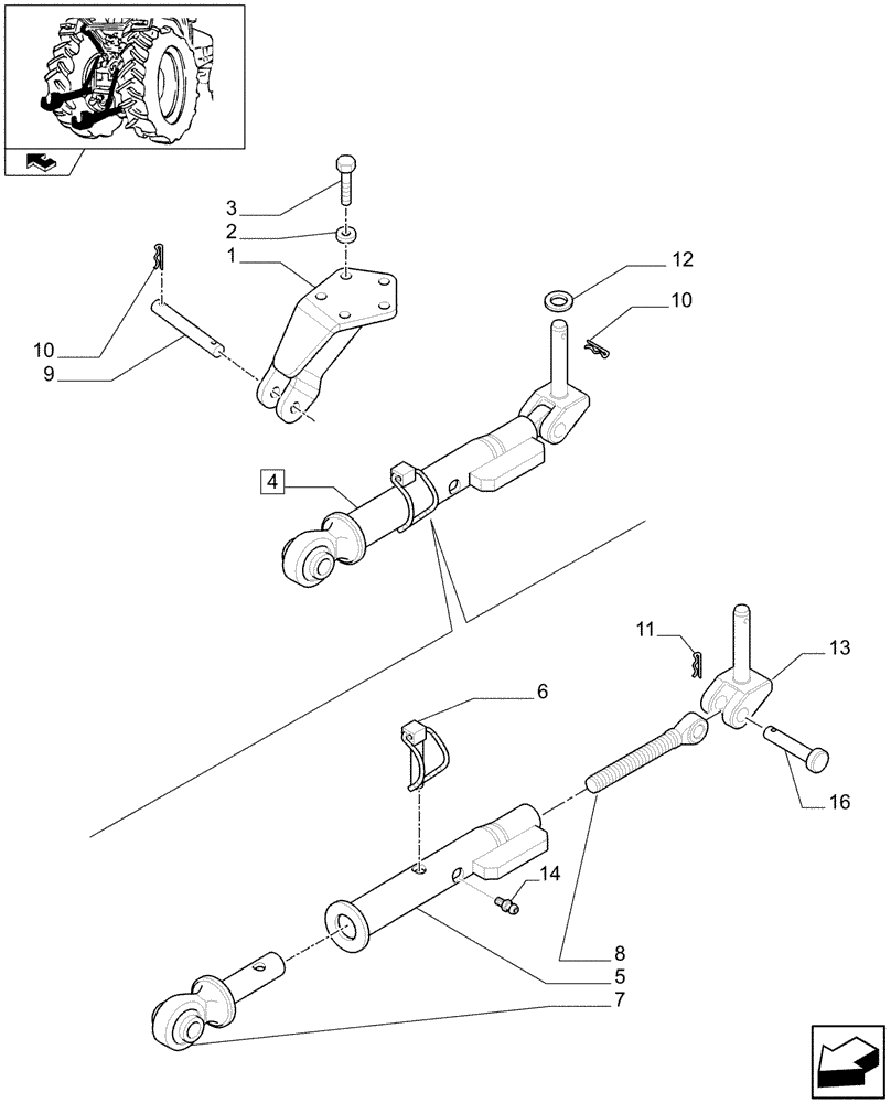 Схема запчастей Case IH PUMA 155 - (1.89.9) - LATERAL STABILIZERS (09) - IMPLEMENT LIFT