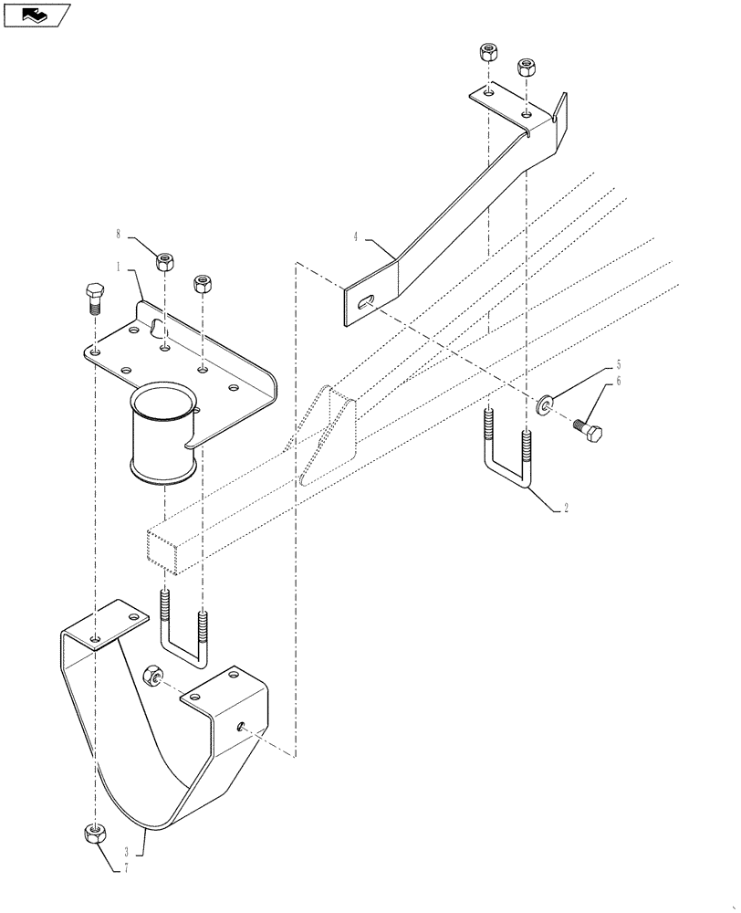 Схема запчастей Case IH 4420 - (08-032) - SKID GROUP, RIGHT, BSN Y9T026406 (09) - BOOMS