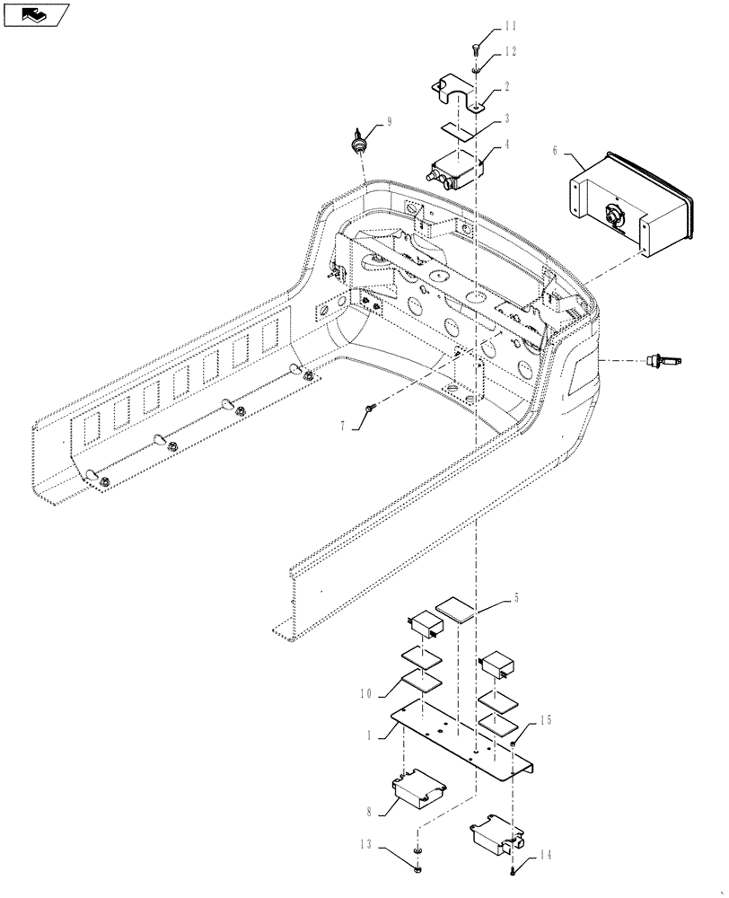 Схема запчастей Case IH 4420 - (11-061) - LIGHT GROUP, HID, FRONT Options