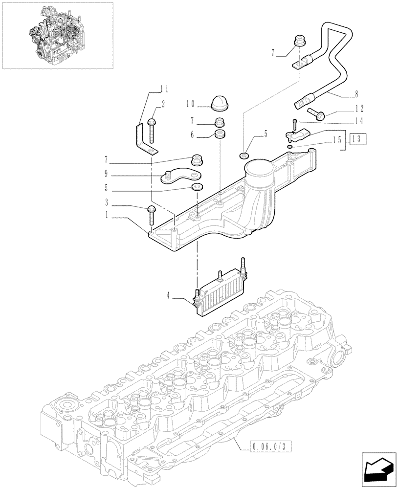 Схема запчастей Case IH MXU125 - (0.07.1/03) - INTAKE MANIFOLD (01) - ENGINE