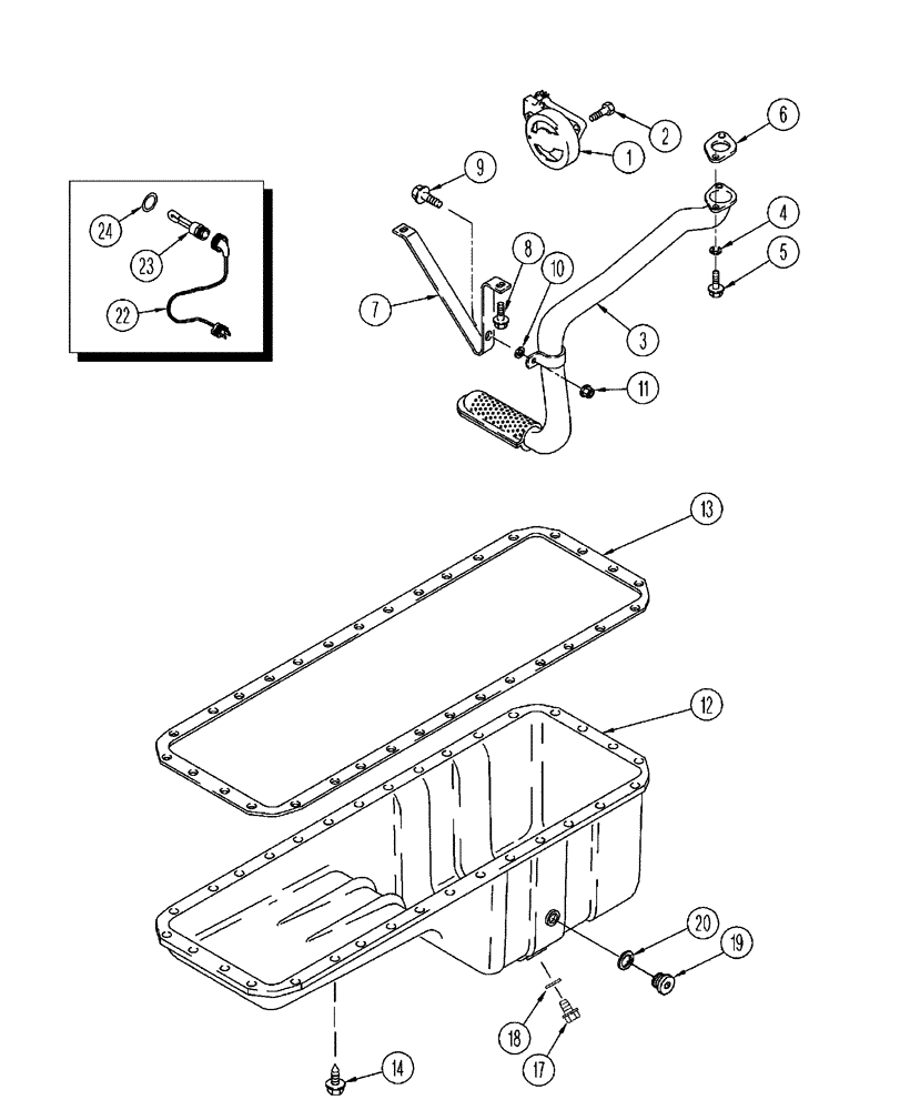 Схема запчастей Case IH FLX3300B - (02-033) - OIL PUMP AND OIL PAN (01) - ENGINE