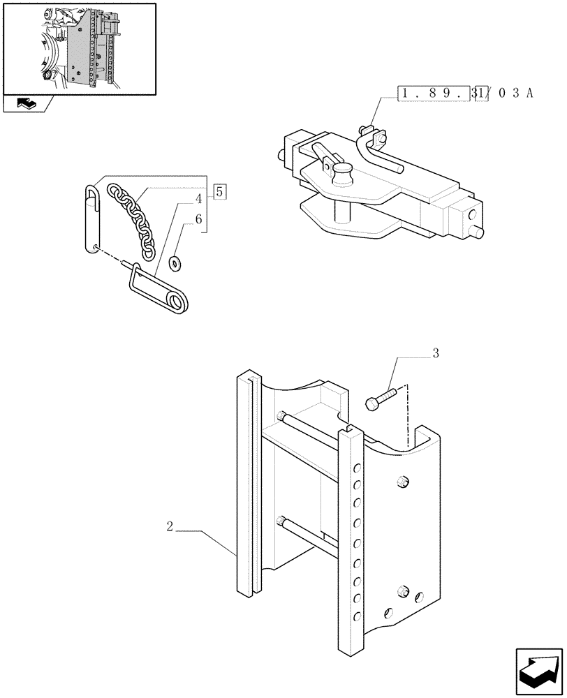 Схема запчастей Case IH FARMALL 85C - (1.89.3/03) - FIXED HOOK, CAT. "C" VERTICAL ADJUST SLIDING - PARTS (VAR.330928) (09) - IMPLEMENT LIFT