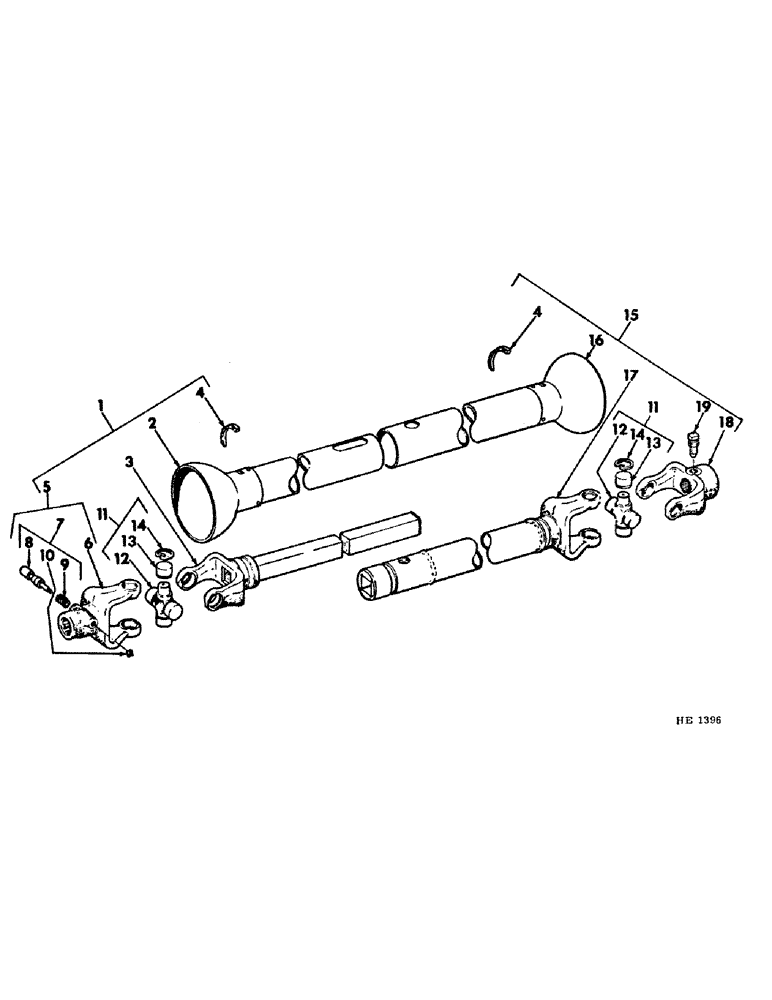 Схема запчастей Case IH 1290 - (15) - FRONT UNIVERSAL, REX CHAIN-BELT INC., OPT W/FRONT UNIVERSAL HAYES DANA 