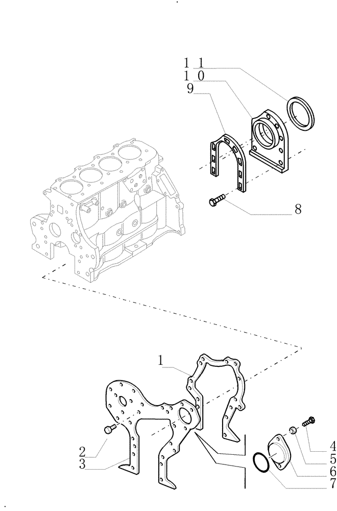 Схема запчастей Case IH WDX1101 - (081) - ENGINE, COVERS (10) - ENGINE