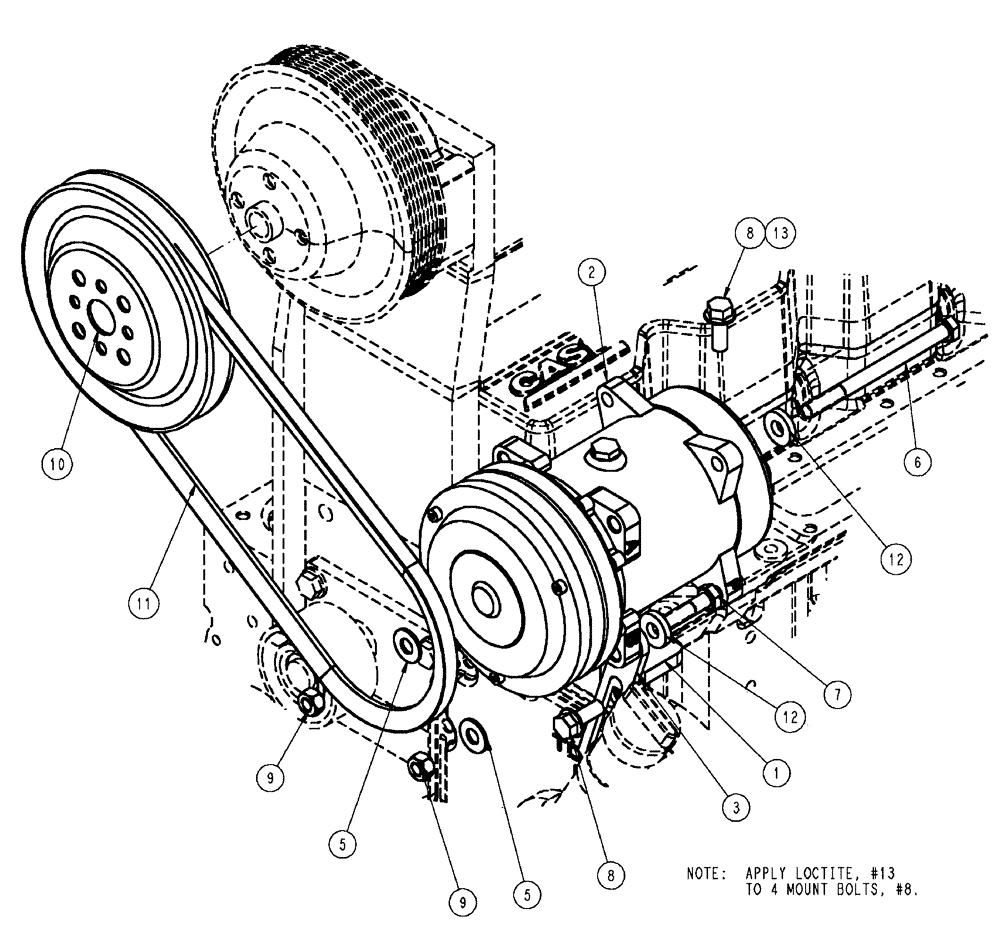 Схема запчастей Case IH FLX3510 - (02-026) - A/C COMPRESSOR GROUP (01) - ENGINE