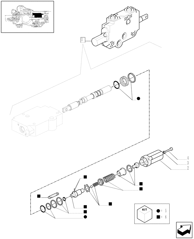 Схема запчастей Case IH JX1080U - (1.82.7/04C[01]) - (VAR.419) THREE CONTROL VALVES - (BOSCH) - PARTS (07) - HYDRAULIC SYSTEM