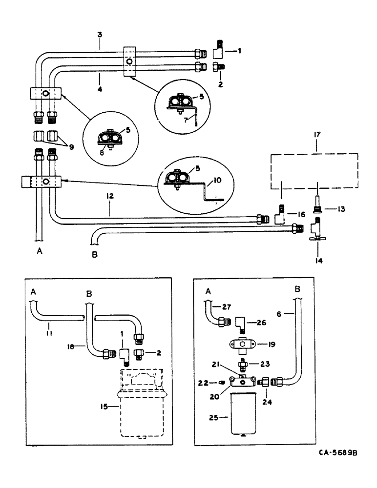 Схема запчастей Case IH 1460 - (12-010) - FUEL LINES Power