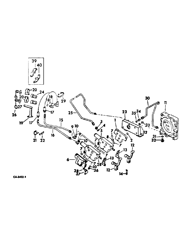 Схема запчастей Case IH 2400 - (10-40) - HYDRAULICS, AUXILIARY VALVES AND TUBES (07) - HYDRAULICS