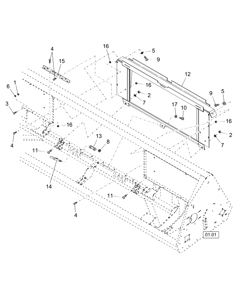 Схема запчастей Case IH 2208 - (01.02) - ADAPTER FRAME (58) - ATTACHMENTS/HEADERS