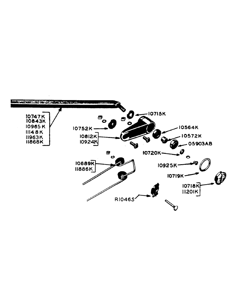 Схема запчастей Case IH 100 - (20) - TOOTH BAR & BEARING INTERNAL THREAD & SCREW, PRIOR TO 1952 