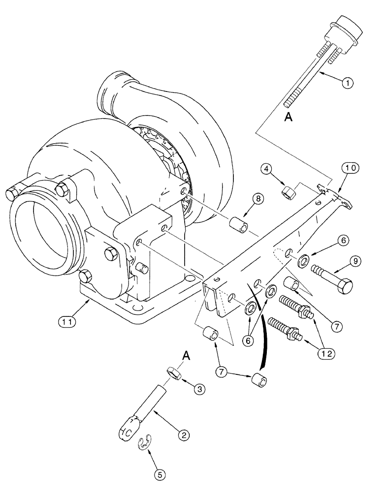 Схема запчастей Case IH 7220 - (2-044) - WASTEGATE ACTUATOR, 6T-830 EMISSIONS CERT. ENGINE, 7220 TRACTOR, P.I.N. JJA0064978 AND AFTER (02) - ENGINE