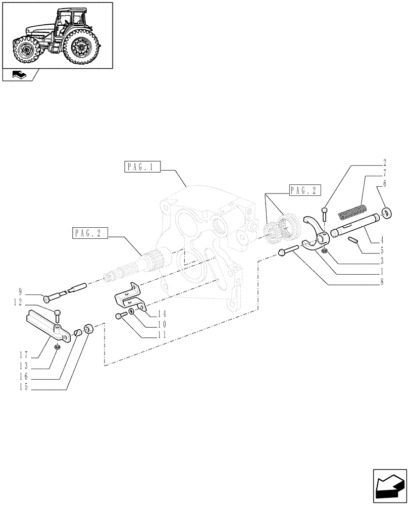 Схема запчастей Case IH FARMALL 85U - (1.80.1/08[03]) - HYDR. 540/1000 RPM POWER TAKE OFF (NA) - SPEED SELECTION MECHANISM (VAR.330728-331728-332728) (07) - HYDRAULIC SYSTEM