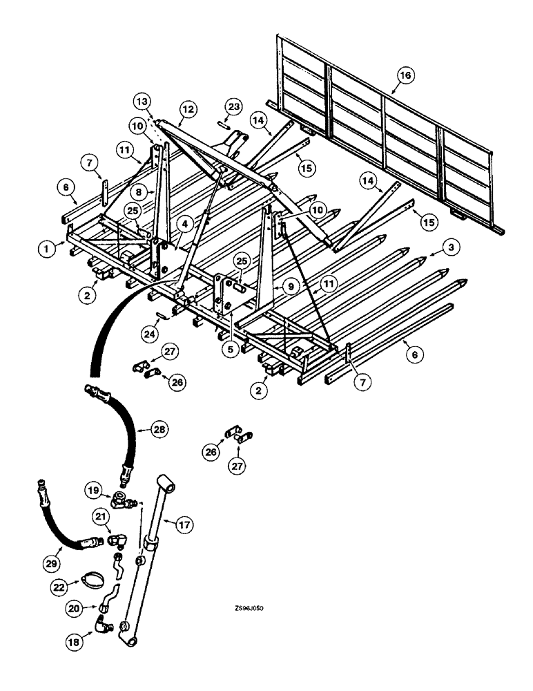 Схема запчастей Case IH 2450 - (5-16) - PUSH-OFF HAY STACKER, DISCONTINUED 1978, 2350 AND 2450 LOADERS 