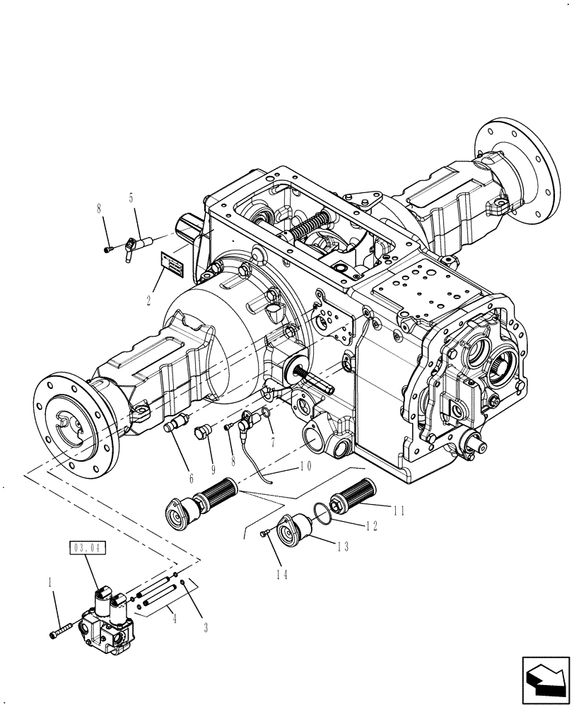 Схема запчастей Case IH FARMALL 40 - (03.03) - REAR HOUSING ASSEMBLY (03) - TRANSMISSION