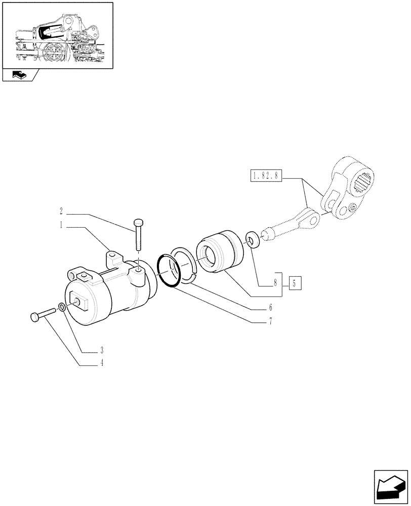 Схема запчастей Case IH FARMALL 105U - (1.82.6) - LIFT - CYLINDER & PISTON (07) - HYDRAULIC SYSTEM