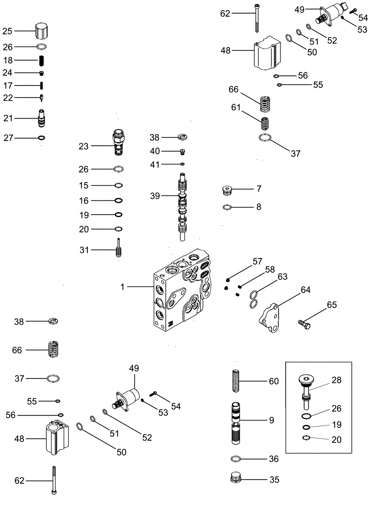 Схема запчастей Case IH MX210 - (08-21) - REMOTE HYDRAULIC CONTROL VALVE (08) - HYDRAULICS