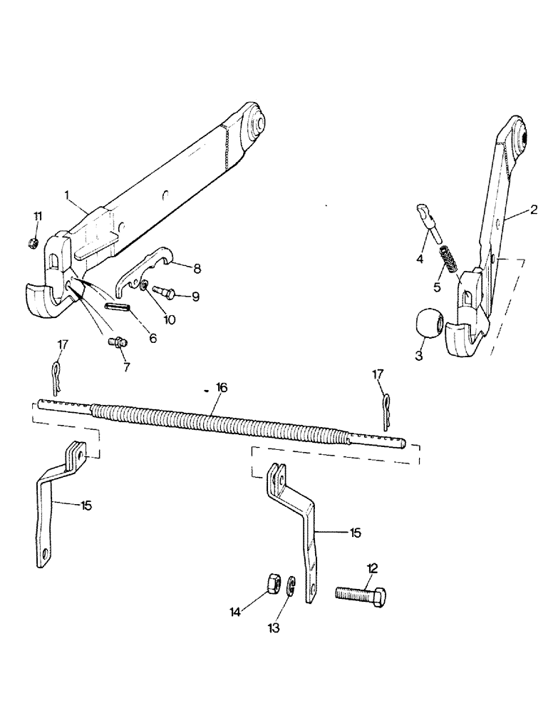 Схема запчастей Case IH 1490 - (L05-1) - LOWER LINKS, NOT NORTH AMERICA (09) - IMPLEMENT LIFT