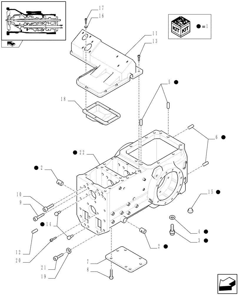 Схема запчастей Case IH FARMALL 80 - (1.21.0[02]) - REAR TRANSMISSION BOX - CAPS AND COVERS - C6839 (03) - TRANSMISSION