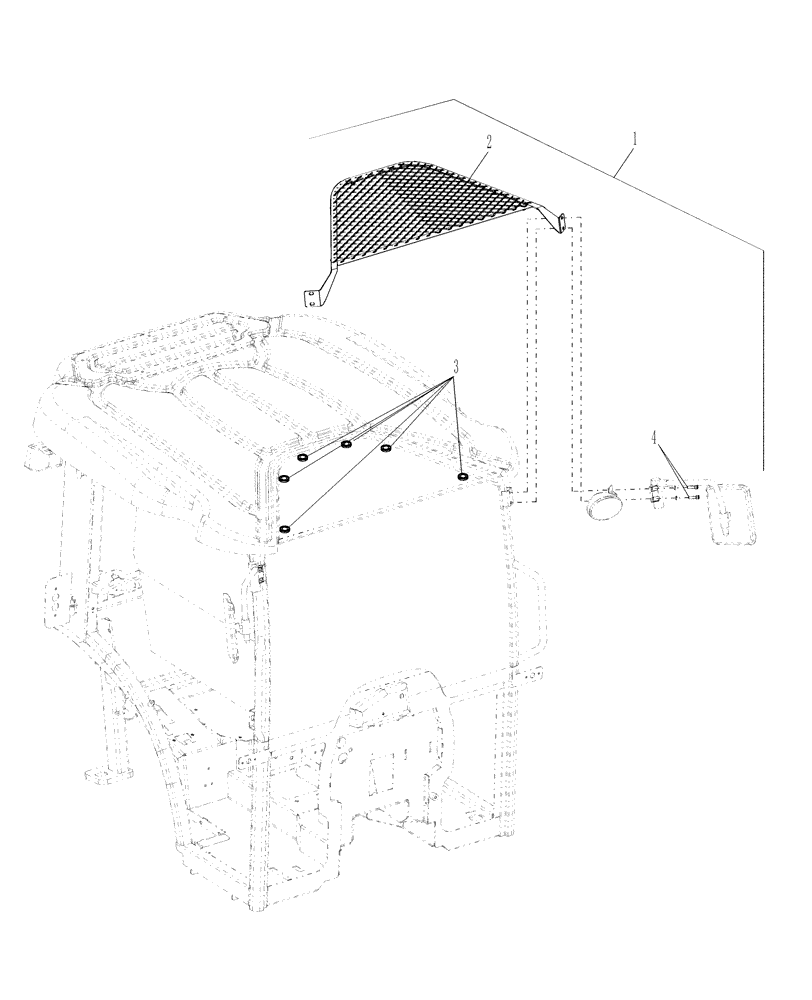 Схема запчастей Case IH FARMALL 40 - (10.20) - CAB ROOF SKYLIGHT BRUSH GUARD KIT - 718002006 (10) - OPERATORS PLATFORM/CAB