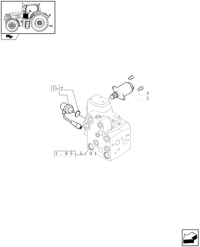 Схема запчастей Case IH PUMA 210 - (1.75.0/06) - (VAR.187-636) FAST STEERING - SOLENOID VALVE AND SENSOR (06) - ELECTRICAL SYSTEMS