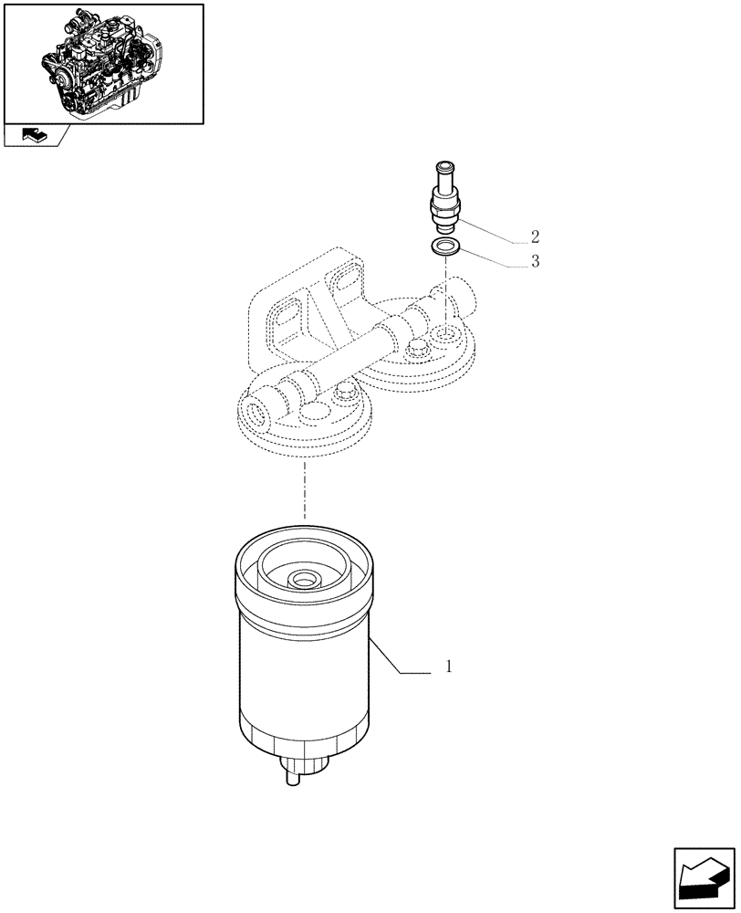 Схема запчастей Case IH F4GE9684R J600 - (0.20.0[02]) - FUEL FILTER (4808475) 