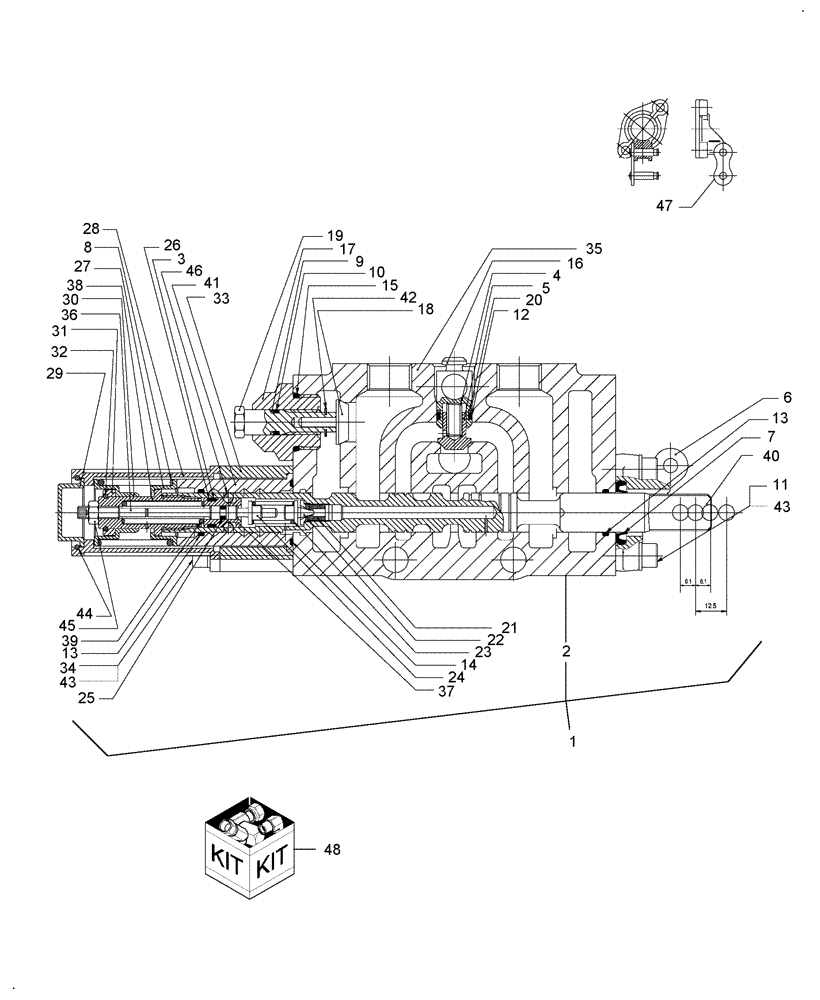 Схема запчастей Case IH DX48 - (07.09.01) - 4 POSITION FLOAT & KICKOUT VALVE - 719940046 (07) - HYDRAULIC SYSTEM