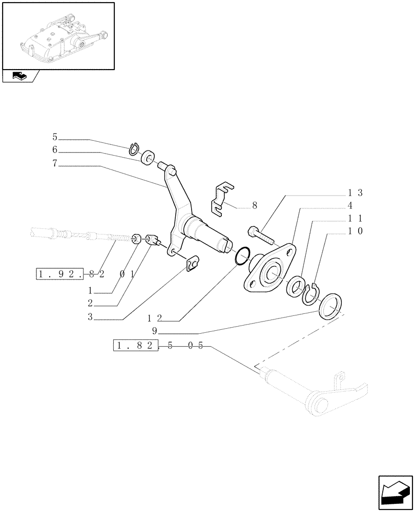 Схема запчастей Case IH FARMALL 105N - (1.82.5[06]) - HYDRAULIC LIFT OUTER AND INNER CONTROLS (07) - HYDRAULIC SYSTEM