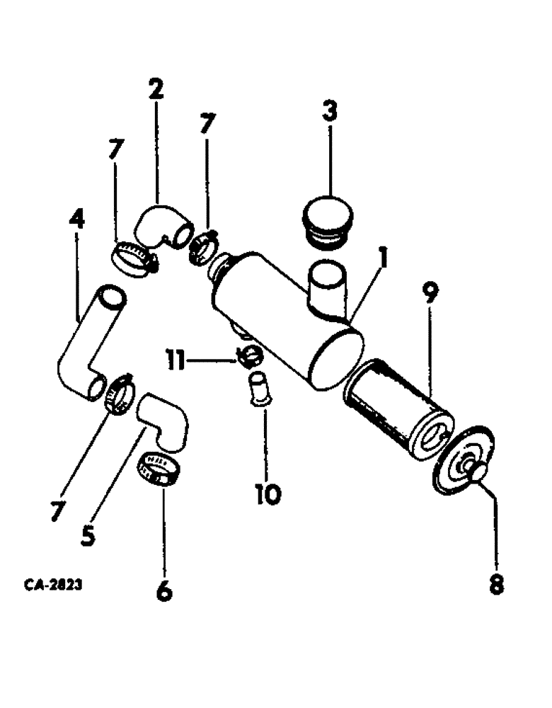 Схема запчастей Case IH 664 - (12-02) - POWER, AIR CLEANER AND CONNECTIONS Power