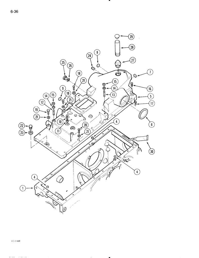 Схема запчастей Case IH 595 - (6-036) - REAR FRAME, TOP COVER (06) - POWER TRAIN