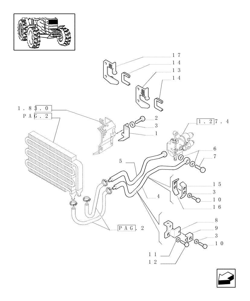 Схема запчастей Case IH JX80U - (1.27.7[01]) - (VAR.271-272-274-276-296) (HI-LO) AND SYNCHRONIZED REVERSING GEAR - 30-40 KM/H - HEAT EXCHANGER (03) - TRANSMISSION